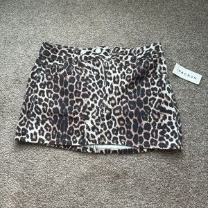 PacSun Animal Print Skirt in Black and Tan